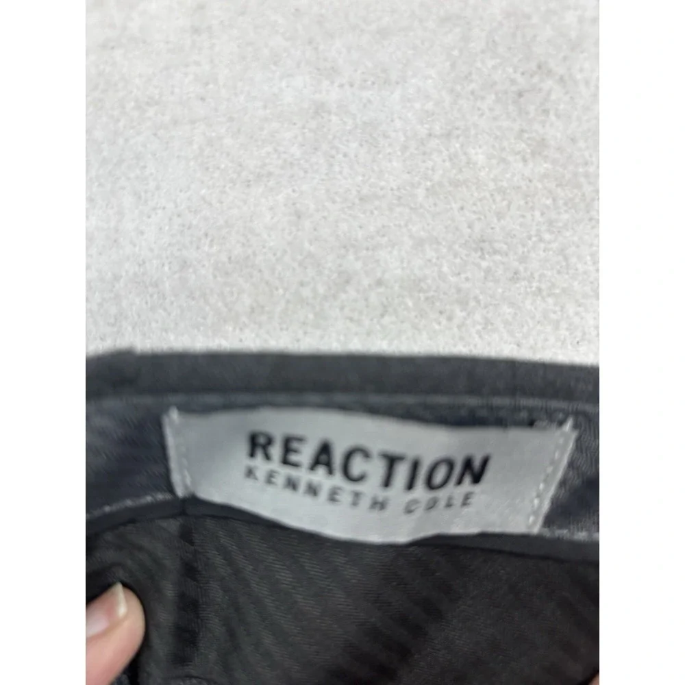 Kenneth Cole Reaction Dress Pants Mens 36x33 Charcoal Gray Straight‎ Leg Slacks